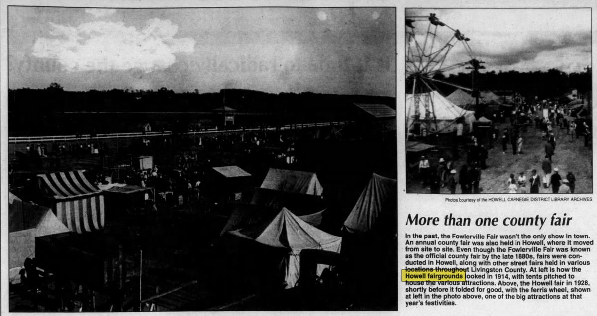 Howell Fairgrounds - Historical Photo Of Howell Fairgrounds